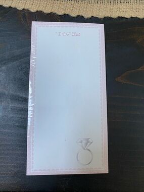 "I Do" Bridal To-Do List Magnetic Notepad - Pink Border, Diamond Ring - FWP